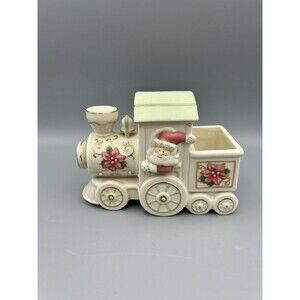 Lenox Petals and Pearls Train With Santa Christmas Decor Figurine